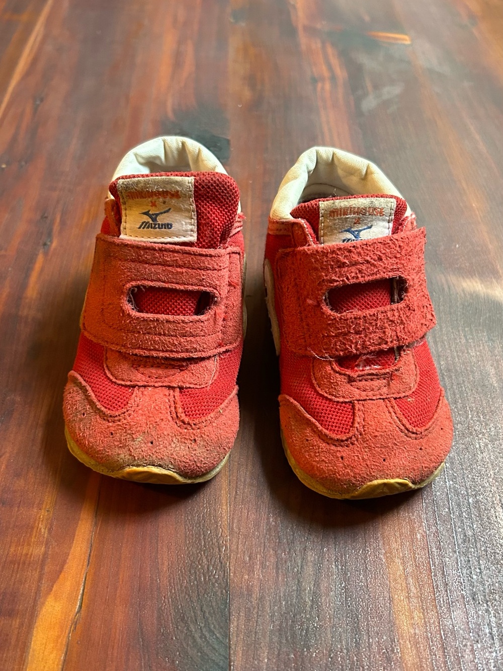 Mizuno Kids Red Velcro Athletic Sneakers